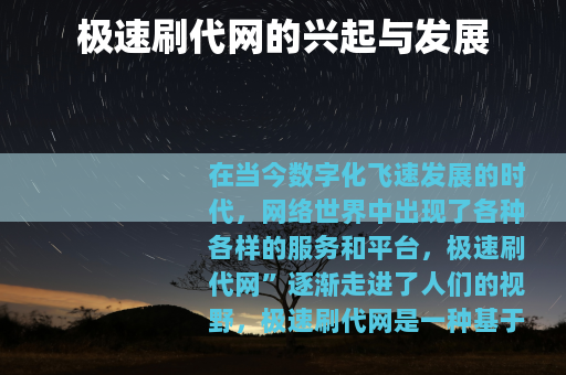 极速刷代网的兴起与发展