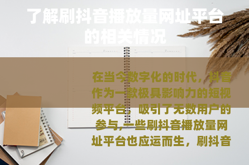 了解刷抖音播放量网址平台的相关情况