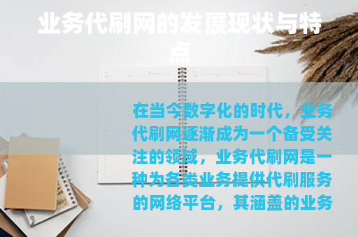 业务代刷网的发展现状与特点