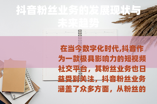 抖音粉丝业务的发展现状与未来趋势