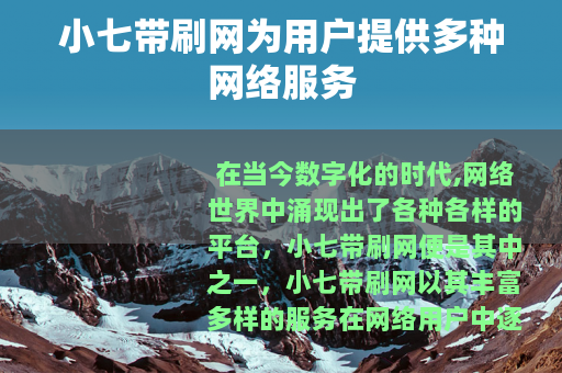 小七带刷网为用户提供多种网络服务