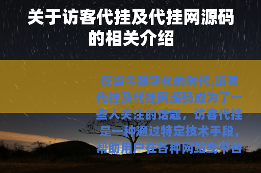关于访客代挂及代挂网源码的相关介绍