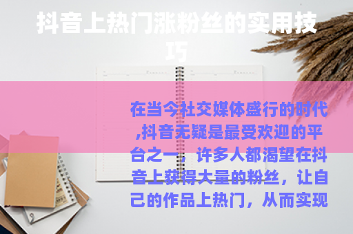 抖音上热门涨粉丝的实用技巧