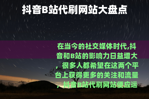 抖音B站代刷网站大盘点
