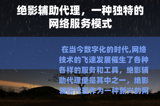绝影辅助代理，一种独特的网络服务模式