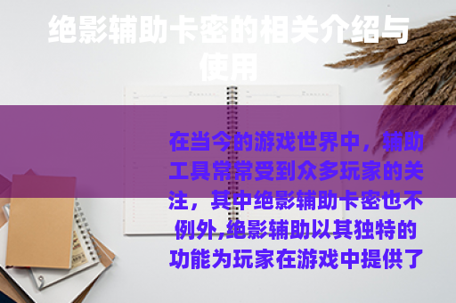 绝影辅助卡密的相关介绍与使用