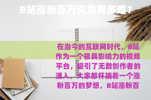B站涨粉百万究竟有多难？