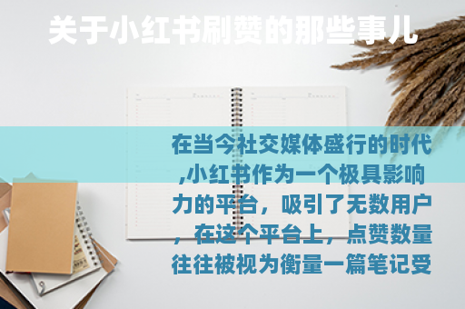 关于小红书刷赞的那些事儿