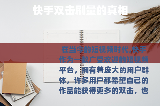 快手双击刷量的真相