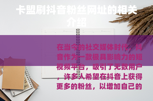 卡盟刷抖音粉丝网址的相关介绍