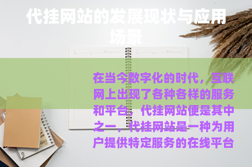 代挂网站的发展现状与应用场景
