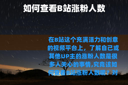 如何查看B站涨粉人数