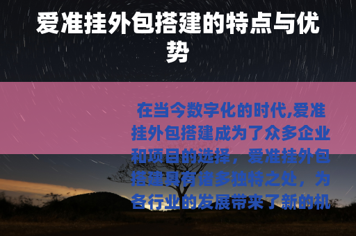 爱准挂外包搭建的特点与优势