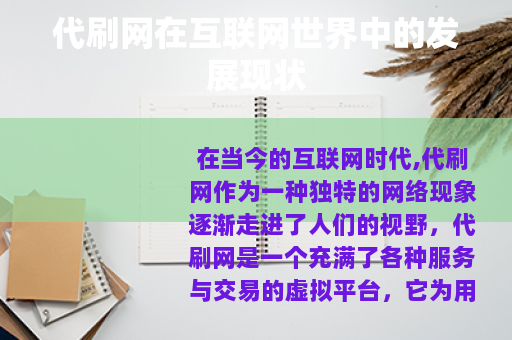代刷网在互联网世界中的发展现状