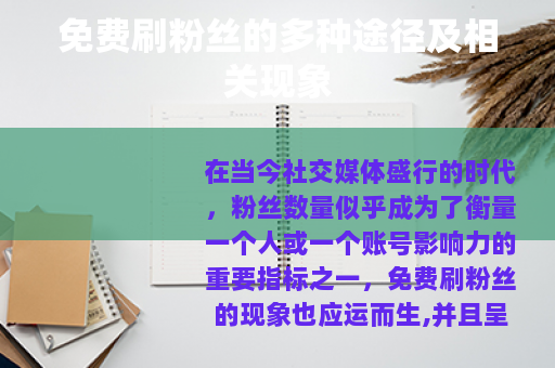 免费刷粉丝的多种途径及相关现象