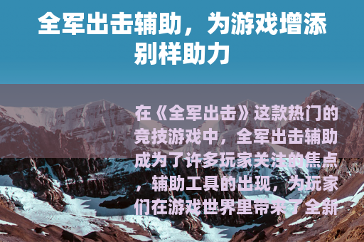 全军出击辅助，为游戏增添别样助力