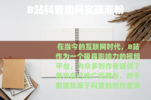 B站科普如何实现涨粉