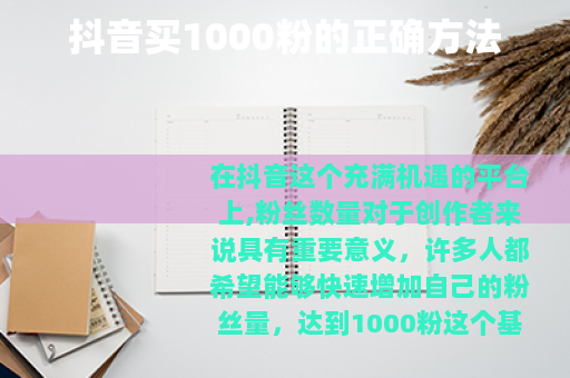 抖音买1000粉的正确方法