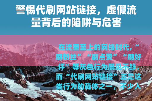 警惕代刷网站链接，虚假流量背后的陷阱与危害