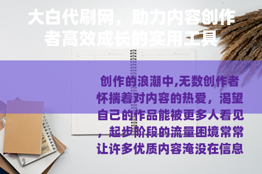 大白代刷网，助力内容创作者高效成长的实用工具