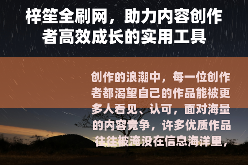梓笙全刷网，助力内容创作者高效成长的实用工具