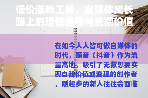 低价涨粉工具，自媒体成长路上的理性选择与长期价值