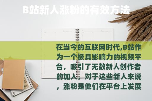 B站新人涨粉的有效方法