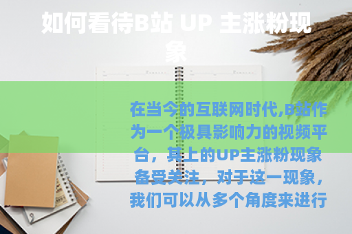 如何看待B站 UP 主涨粉现象