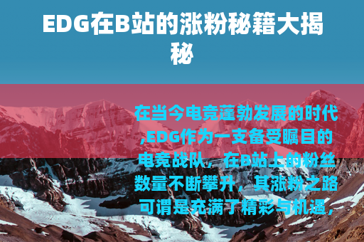 EDG在B站的涨粉秘籍大揭秘