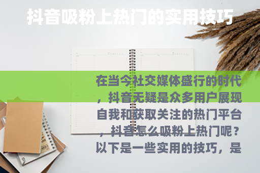 抖音吸粉上热门的实用技巧