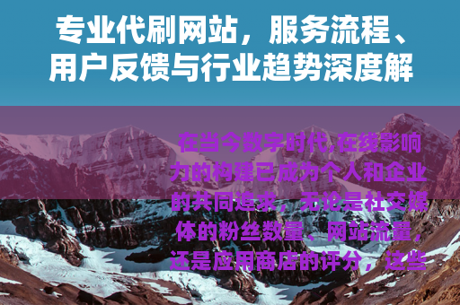 专业代刷网站，服务流程、用户反馈与行业趋势深度解读