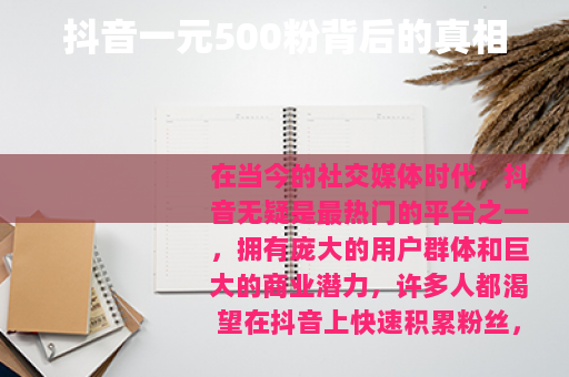 抖音一元500粉背后的真相