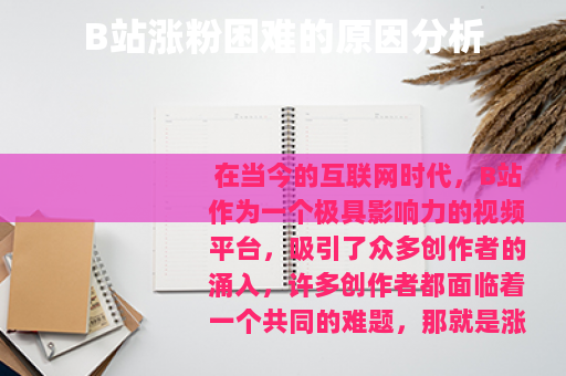 B站涨粉困难的原因分析