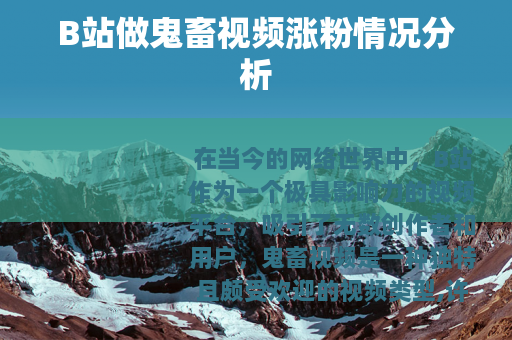 B站做鬼畜视频涨粉情况分析