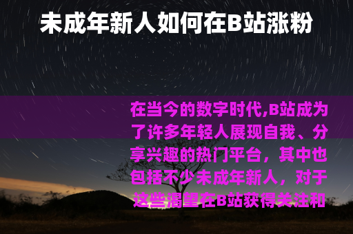 未成年新人如何在B站涨粉