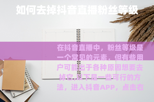 如何去掉抖音直播粉丝等级