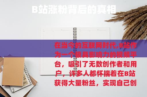 B站涨粉背后的真相