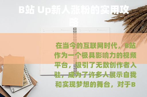 B站 Up新人涨粉的实用攻略