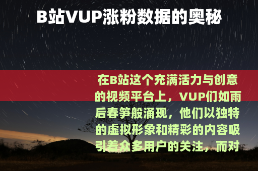 B站VUP涨粉数据的奥秘