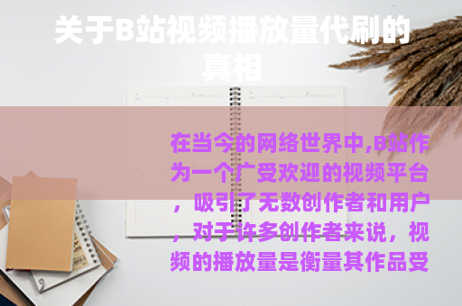 关于B站视频播放量代刷的真相
