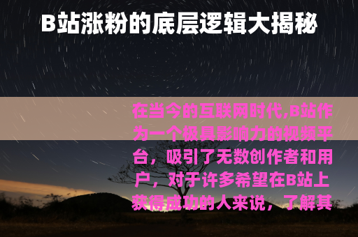 B站涨粉的底层逻辑大揭秘