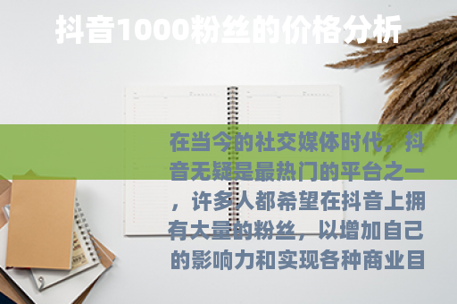 抖音1000粉丝的价格分析