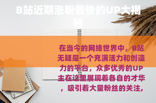 B站近期涨粉最快的UP大揭秘