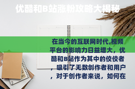 优酷和B站涨粉攻略大揭秘