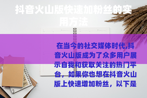抖音火山版快速加粉丝的实用方法