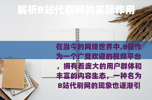 解析B站代刷网的实际作用