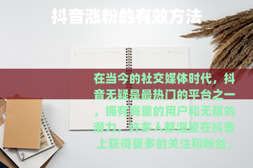 抖音涨粉的有效方法