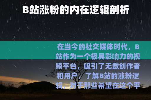B站涨粉的内在逻辑剖析