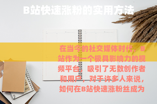 B站快速涨粉的实用方法