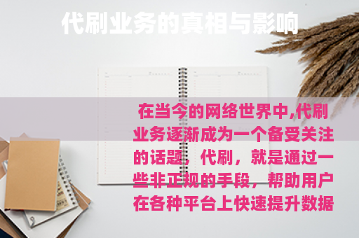 代刷业务的真相与影响